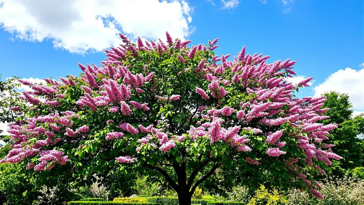 Deze boom met roze bloemen, een must-have om uw tuin te verfraaien en de waarde van uw erfgoed te versterken