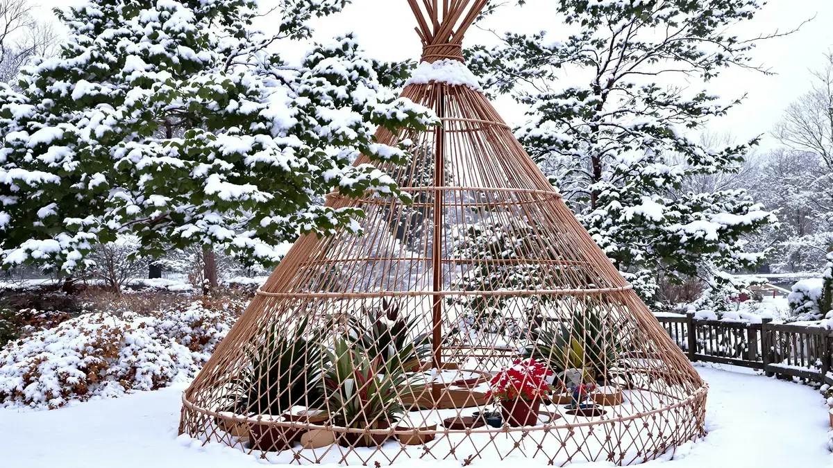 Deze slimme Japanse methode helpt je je planten in de winter te beschermen tegen de kou